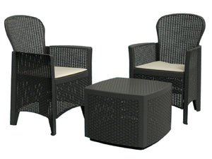 MAURY'S TREE SALOTTO DA GIARDINO CON CUSCINI 3 PZ ANTRACITE