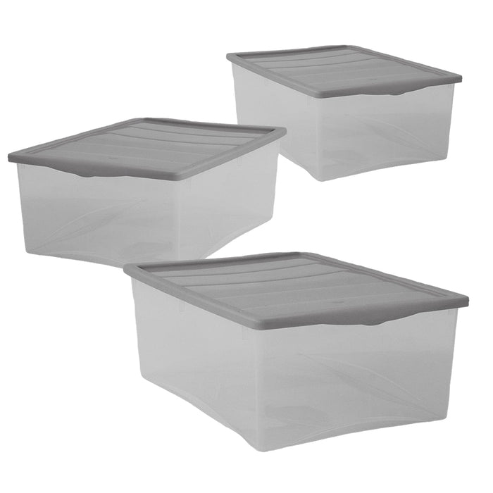 SET 3 SCATOLE GRIGIO CON COPERCHIO SPRING BOX TAGLIA S 35 X 25 X H15 CM