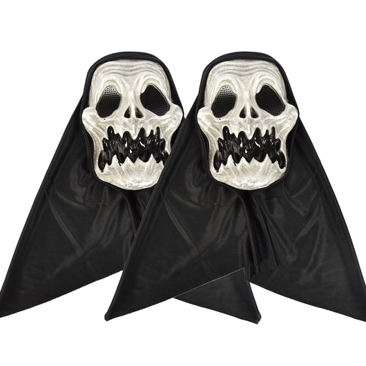 MASCHERA 2 PZ PER HALLOWEEN CARN FRANKIE CON FACCIA DA TESCHIO E TELO DI COPERTURA DA PAURA