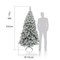 ALBERO DI NATALE ROCCARASO INNEVATO 210 CM ARTIFICIALE INTERNO ESTERNO