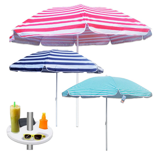 MAURY'S OMBRELLONE NIZZA DA 220  + BORSA MARE CON MANICI IN CORDA 55X40X13 CM COLORATA BIANCA CON COCOMERI GELATI E FRUTTA