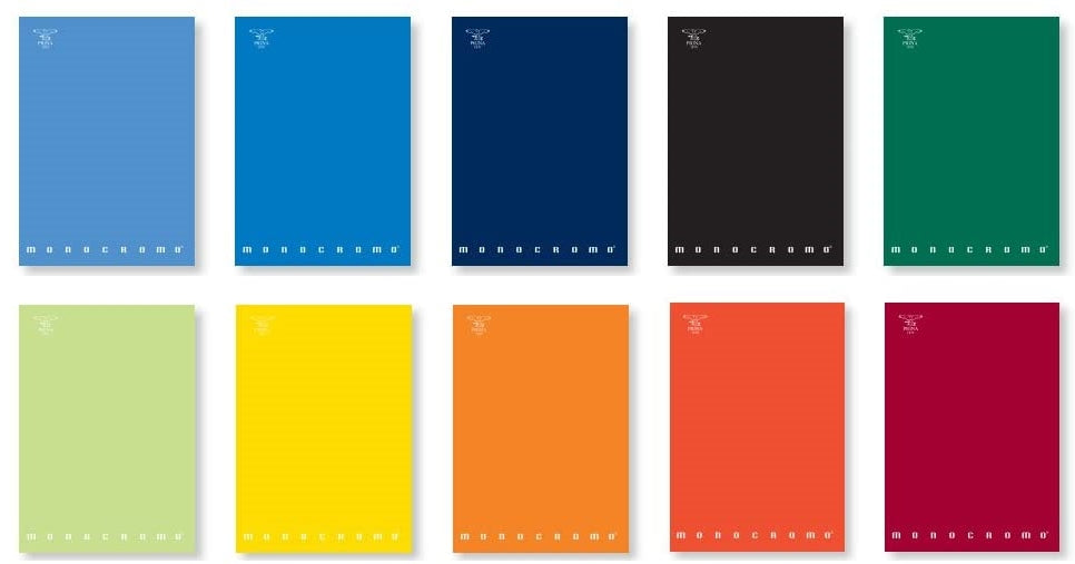 SET 10 QUADERNI PIGNA MONOCROMO IN FORMATO A5 QUADRETTI 4MM