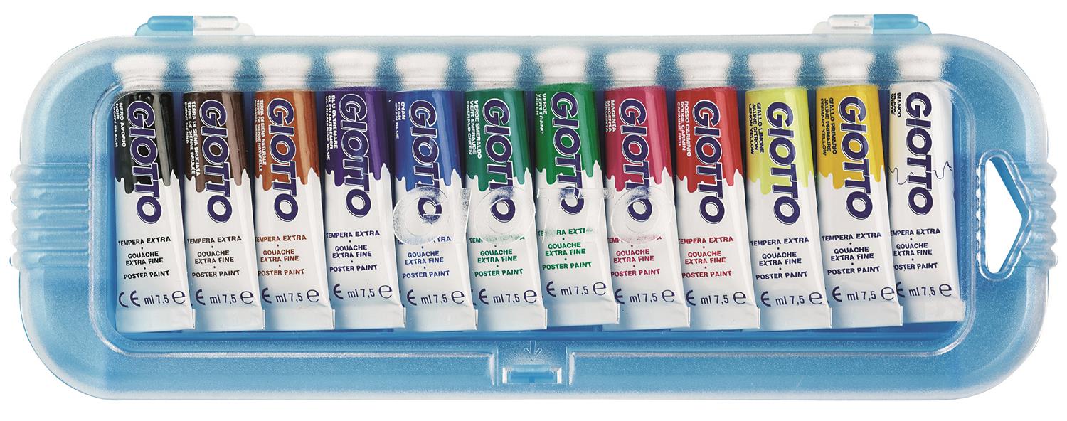 GIOTTO TEMPERA EXTRA IN TUBETTO 7.5 ML 12 COLORI ASSORTITI
