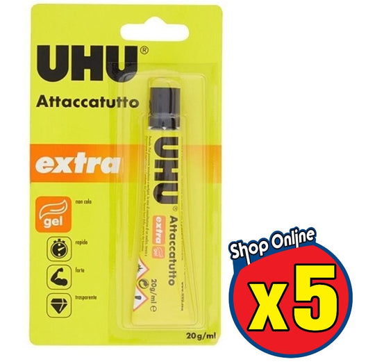 SET 5 UHU COLLE ATTACCATUTTO EXTRA 20 ML