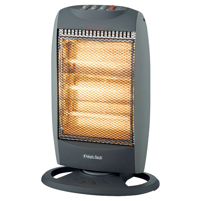 HIGH-TECH STUFA ALOGENA 400-800-1200 W 3 LIVELLI DI POTENZA SPEGNIMENTO AUTOMATICO RUOTA IN 2 DIREZIONI