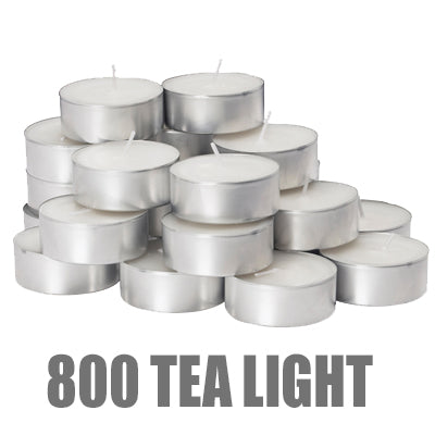 MAURY'S CANDELINE TEA LIGHT 800PZ BIANCHE SENZA PROFUMO BASE IN METALLO