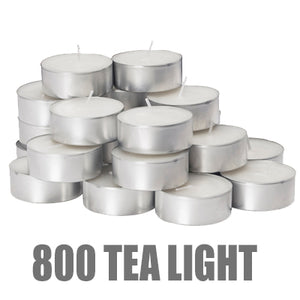 MAURY'S CANDELINE TEA LIGHT 800PZ BIANCHE SENZA PROFUMO BASE IN METALLO