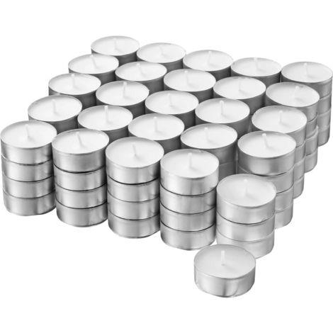 MAURY'S CANDELINE TEA LIGHT 800PZ BIANCHE SENZA PROFUMO BASE IN METALLO