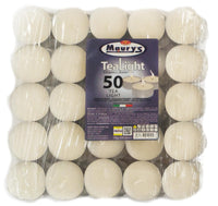 MAURY'S CANDELINE TEA LIGHT 800PZ BIANCHE SENZA PROFUMO BASE IN METALLO