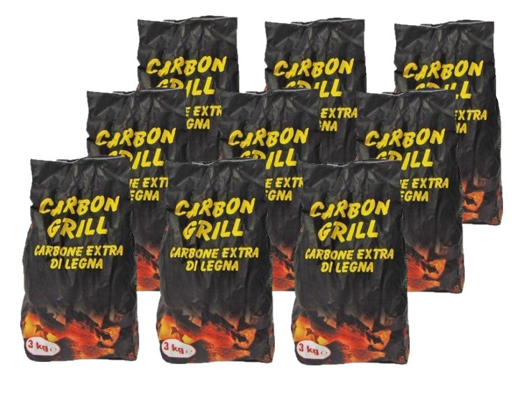 KIT 9 PACCHI DI CARBONELLA CARBONE EXTRA DI LEGNA DA 3 KG