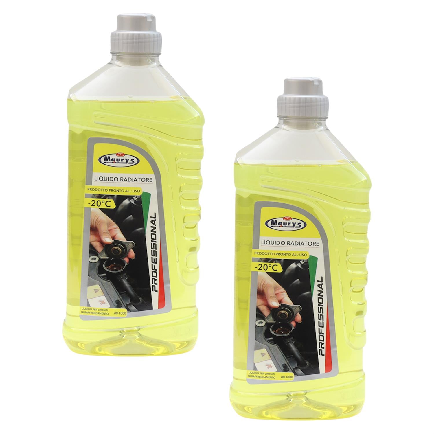 KIT SET  2 PZ LIQUIDO PROFESSIONALE PER RADIATORE GIALLO PER RAFFREDDAMENTO 1 LT