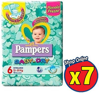 KIT DA 7 PAMPERS BABY DRY 6 EXTRA LARGE 15-30KG DA 15 PZ