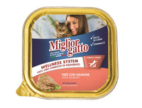 SET 32 CONFEZIONI MIGLIOR GATTO PATE' CON SALMONE 100 GR