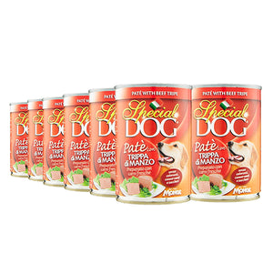 SET 12 CONFEZIONI DI SPECIAL DOG PATÈ 400 GR TRIPPA E MANZO