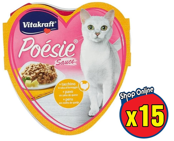 KIT 15 PZ GATTO POÉSIE SAUCE + TACCHINO IN SALSA AL FORMAGGIO 85 GR