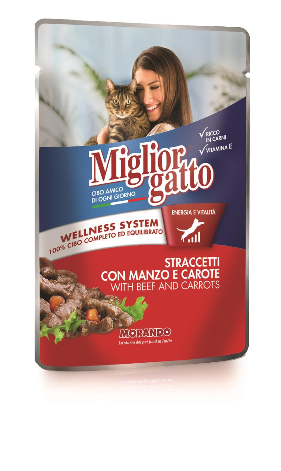 SET 24 BUSTINE MIGLIOR GATTO STRACCETTI CON MANZO E CAROTE 100 GR