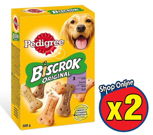 2 PEDIGREE BISCROK ORIGINAL SNACK BISCOTTI PER CANE DA 500 GR