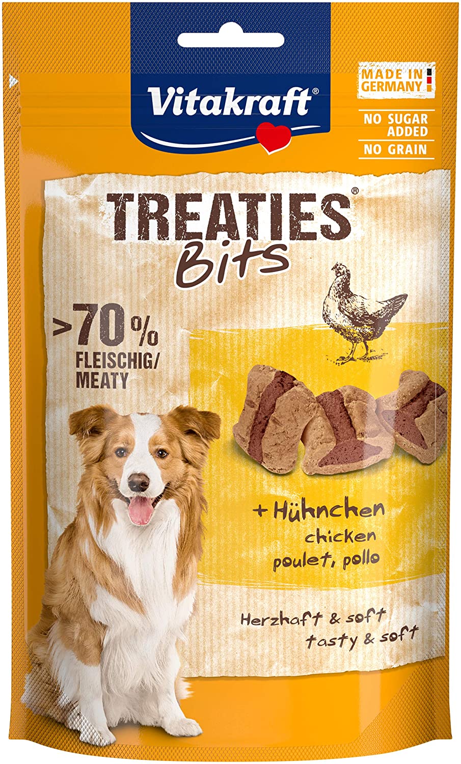 SET 6 CONFEZIONI TREATIES BITS SNACK PER CANI POLLO E BACON DA 120 GR CIASCUNA