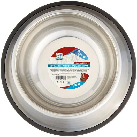 KIT 2 CIOTOLE IN ACCIAIO INOSSIDABILE PER ANIMALI 29X7 H X D20 CM ACQUA CIBO