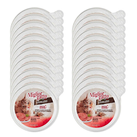 MIGLIOR GATTO STERILIZED 24 X 85 GR VASCHETTA DI MOUSSE AL MANZO