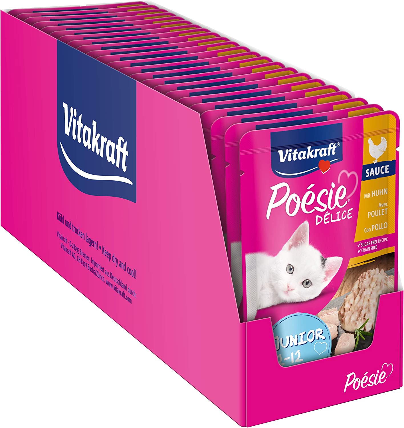 SET 23 BUSTINE POESIE DELI SAUCE 85GR POLLO JUNIOR PER GATTI 2-12 MESI