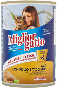 SET 24 CONFEZIONI MIGLIOR GATTO PATÈ POLLO E TACCHINO IN CONFEZIONE DA 405 GR