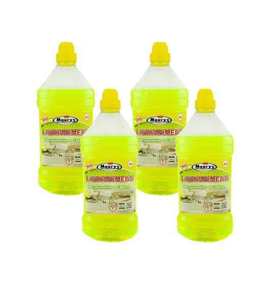 KIT SET 4 PZ MAURY'S PAVIMENTI 2LT BERGAMOTTO/CEDRO