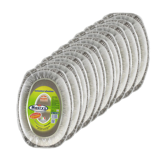 MAURY'S SET DA 10 VASSOI PICCOLI DA PORTATA IN ALLUMINIO 35 X 25 CM