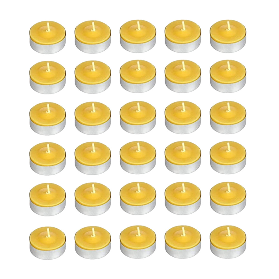 MAURY'S CANDELINE TEA LIGHT 30 PZ GIALLE CON OLIO DI CITRONELLA E BASE IN METALLO