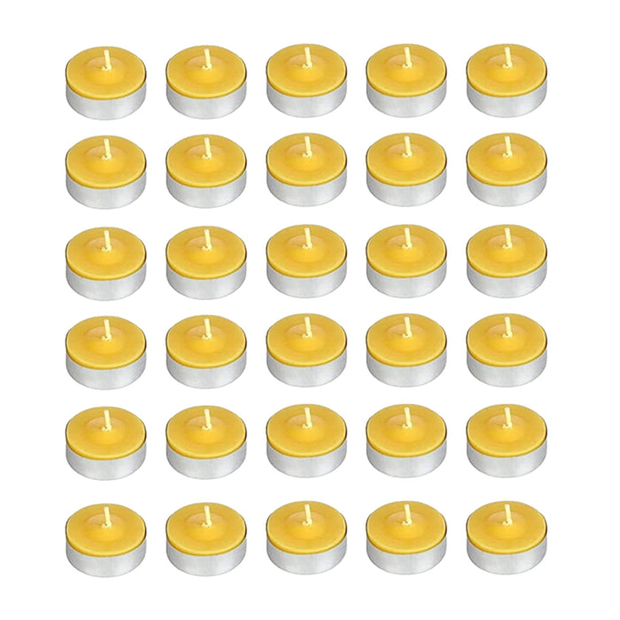 MAURY'S CANDELINE TEA LIGHT 30 PZ GIALLE CON OLIO DI CITRONELLA E BASE IN METALLO