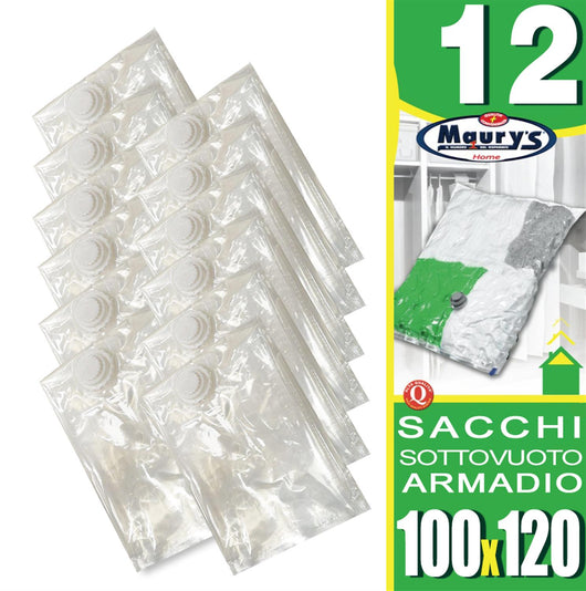 12 MAURY'S BUSTE SACCHETTI SALVASPAZIO SOTTOVUOTO BIANCHERIA DIMENSIONE MAXI 100X120CM