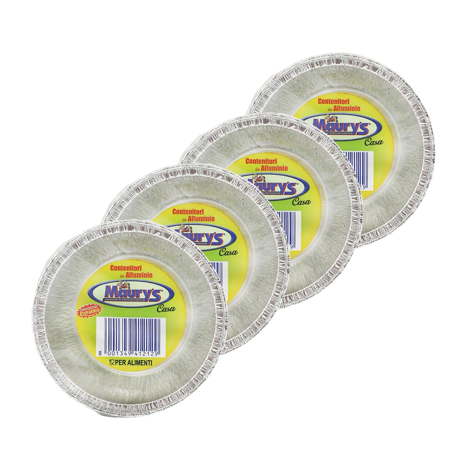 MAURY'S SET DA 4 CONTENITORI ROTONDI IN ALLUMINIO PER DOLCI