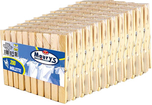 KIT 200 PZ MAURY'S MOLLETTE BUCATO IN LEGNO