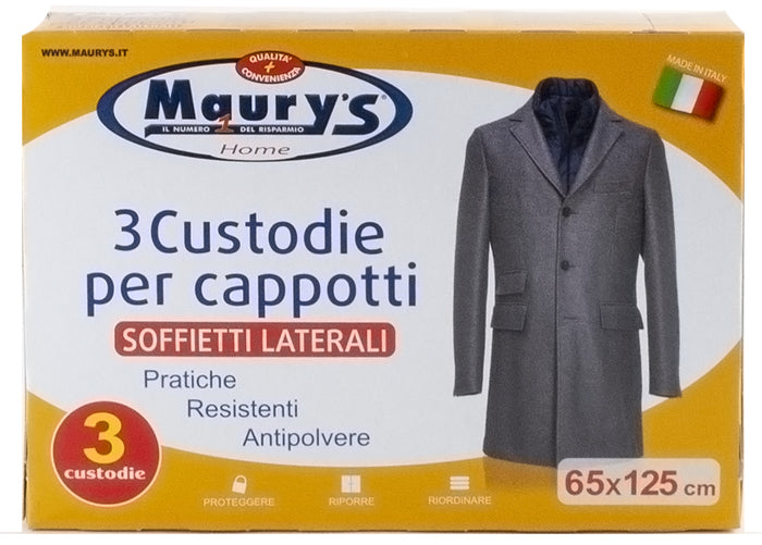 MAURY'S SET 3 BOX CUSTODIE PER CAPPOTTO IN CONFEZIONE DA 3 PEZZI 65 X 125 CM