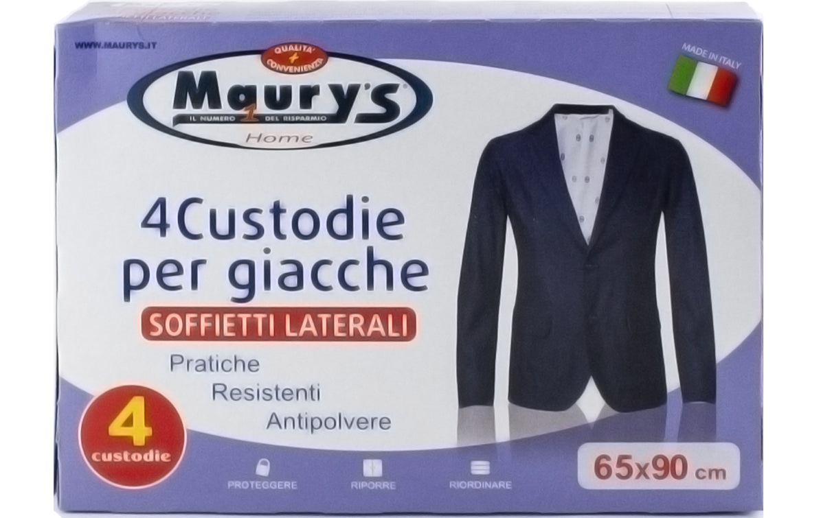 MAURY'S SET 3 BOX CUSTODIE PER GIACCHE CON ZIP CONFEZIONE DA 4 PZ 65 X 90 CM