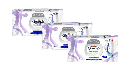 KIT SET 3 PZ MAURY'S SALVIETTE DETERGENTI UMIDIFICATE MILLEUSI BLU HARMONY 72PZ