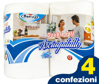 4 MAURY'S CARTA ASCIUGATUTTO CUCINA 2 ROTOLI DOUBLE ROLL 1100GR