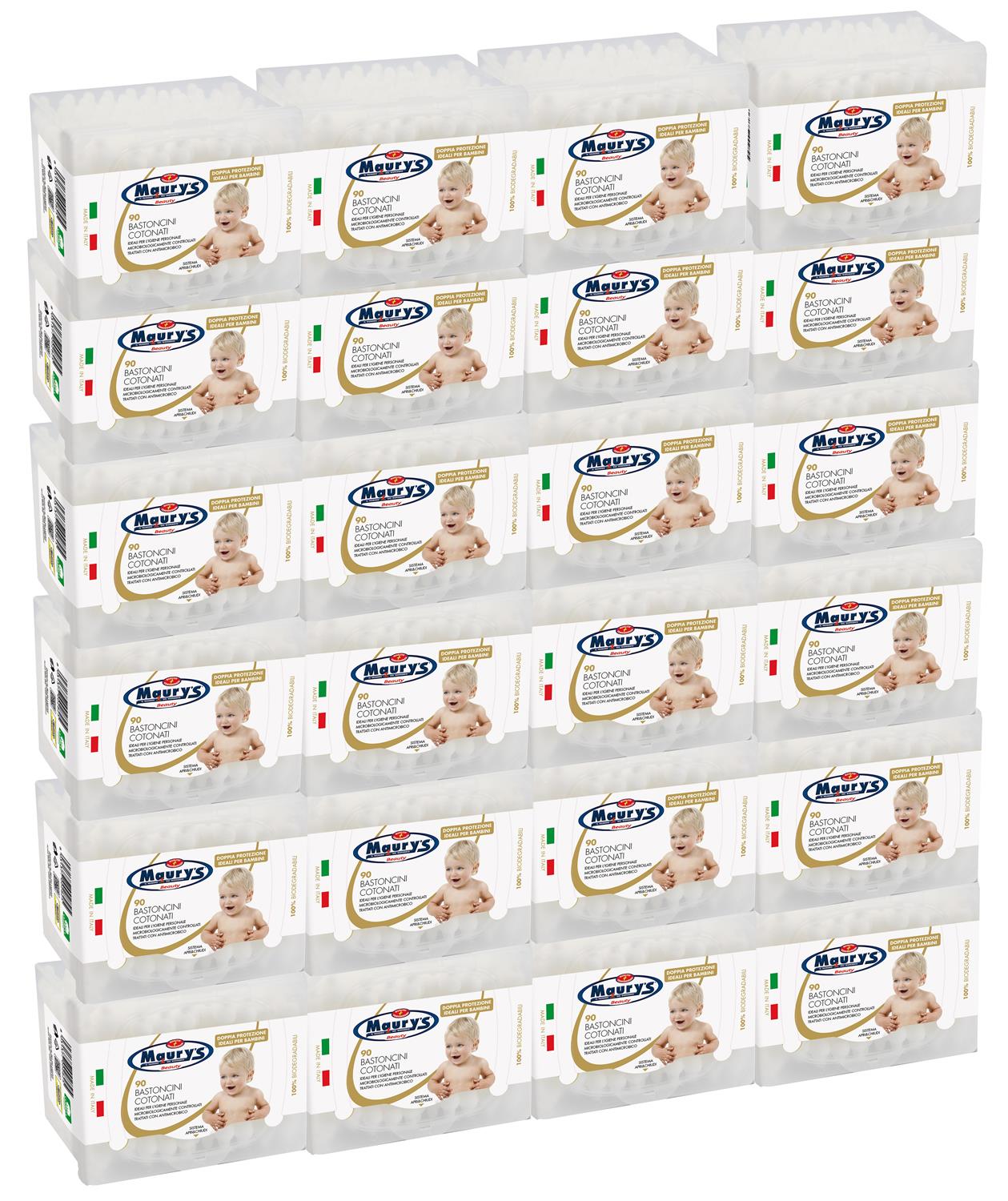2160 MAURY'S COTTON FIOC BASTONCINI COTONATI PER BAMBINI E NEONATI BIANCHI