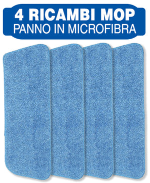 MAURY'S KIT 4 RICAMBI SPRAY MOP 43X14.5CM PANNO IN MICROFIBRA