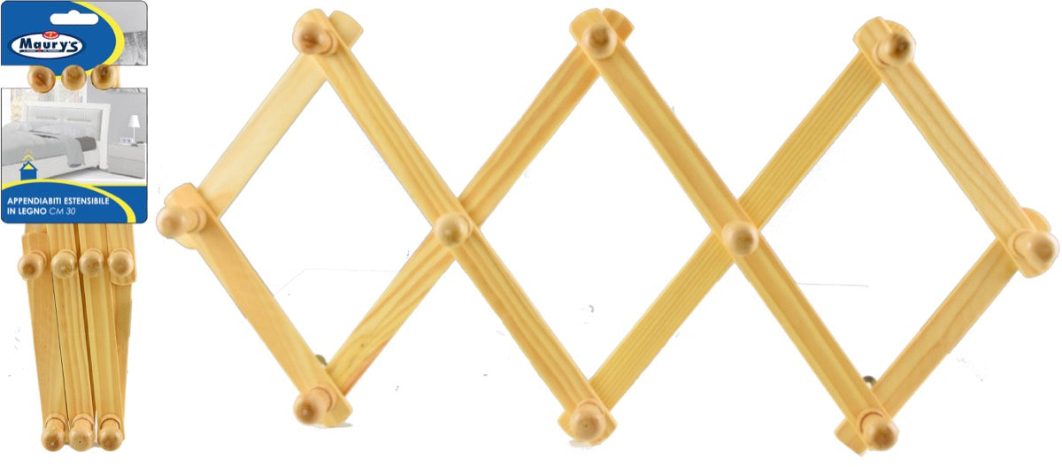 KIT SET 2 PZ MAURY'S APPENDIABITI ESTENSIBILE 30CM LEGNO