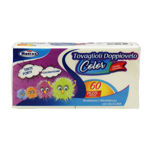 10 CONFEZIONI MAURY'S MAXI SCORTA TOVAGLIOLI 60 PZ DUE VELI 25X25CM COLORE CREMA