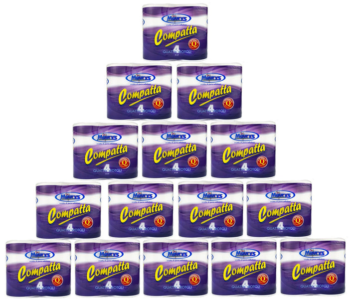 KIT 15 MAURY'S CARTA IGIENICA 4 ROTOLI 2 VELI COMPATTA 780GR ALTA QUALITÀ