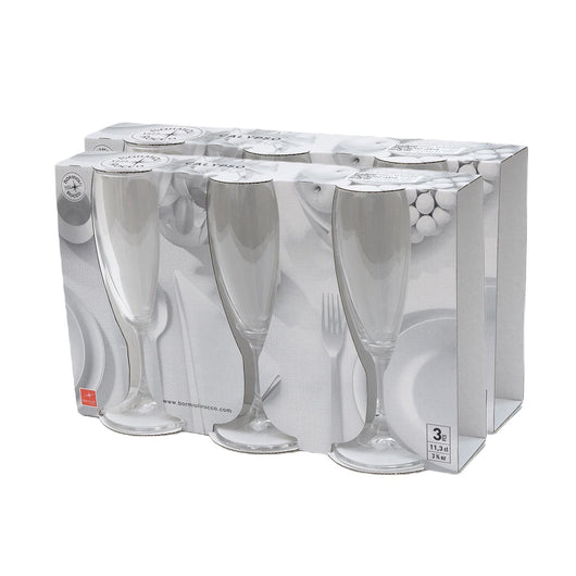 KIT 6 PZ CALYPSO VINO FLUTTINO CALICI IN VETRO DA 110 ML H 15.9 CM