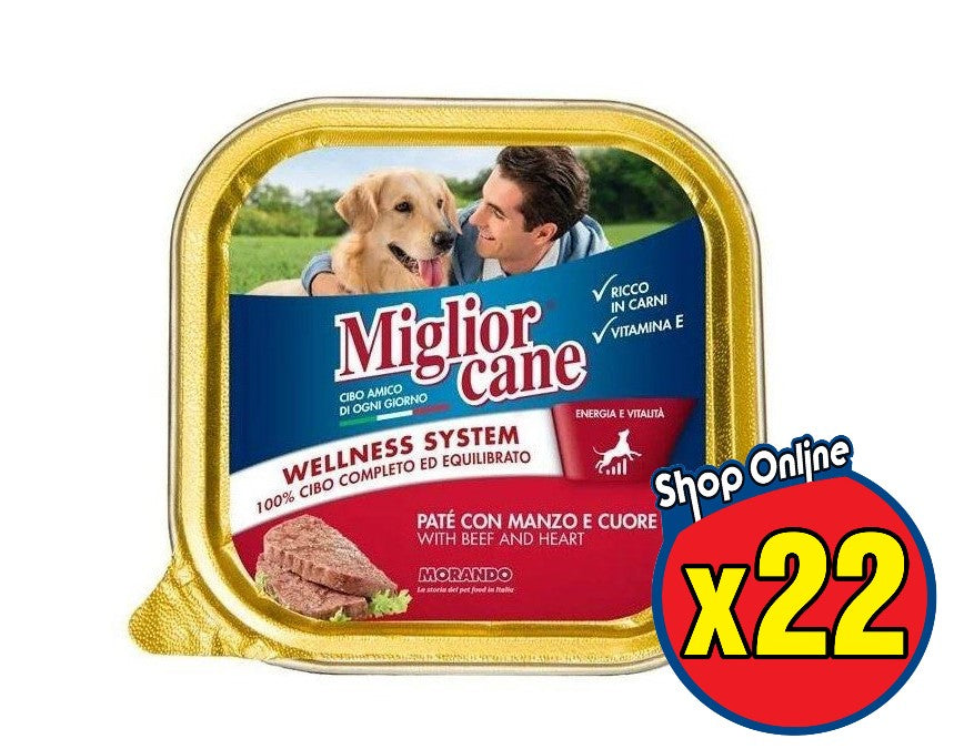 SET 22 MIGLIOR CANE PATE' CON MANZO E CUORE 150 GR