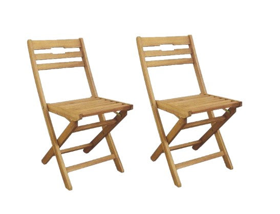 SET 2 SEDIE PIEGHEVOLE IN LEGNO DI ACACIA 50 X 43 X H 83 CM