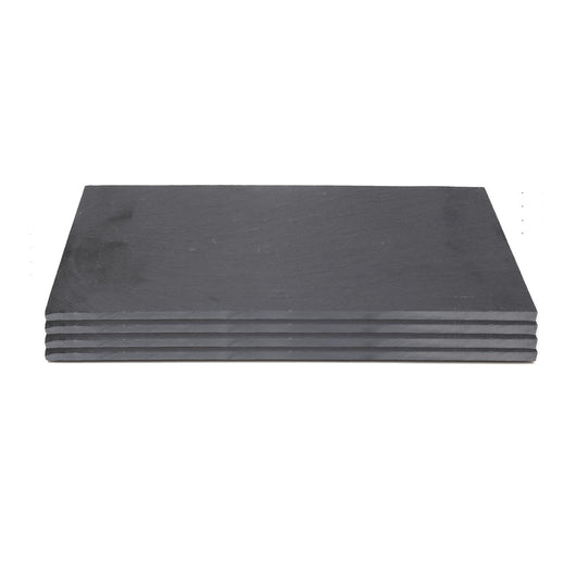 SET 4 VASSOI SOTTOPIATTI IN ARDESIA 30 X 11 CM CON PIEDINI ANTISCIVOLO