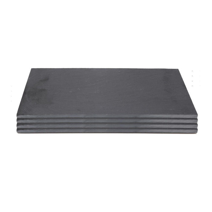 SET 4 VASSOI SOTTOPIATTI IN ARDESIA 30 X 11 CM CON PIEDINI ANTISCIVOLO