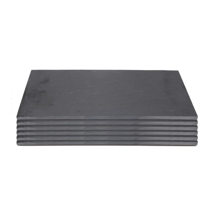 SET 6 VASSOI SOTTOPIATTI IN ARDESIA 30 X 11 CM CON PIEDINI ANTISCIVOLO