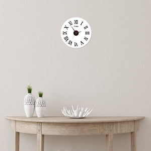 OROLOGIO ADESIVO DA PARETE TONDO DA 50 CM CON NUMERI ROMANI NERO