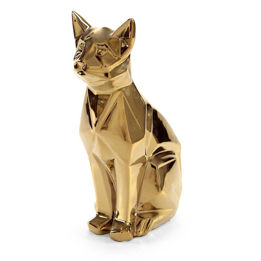 STATUA DECORATIVA GATTO 17X12X28 CM IN COLORE ORO